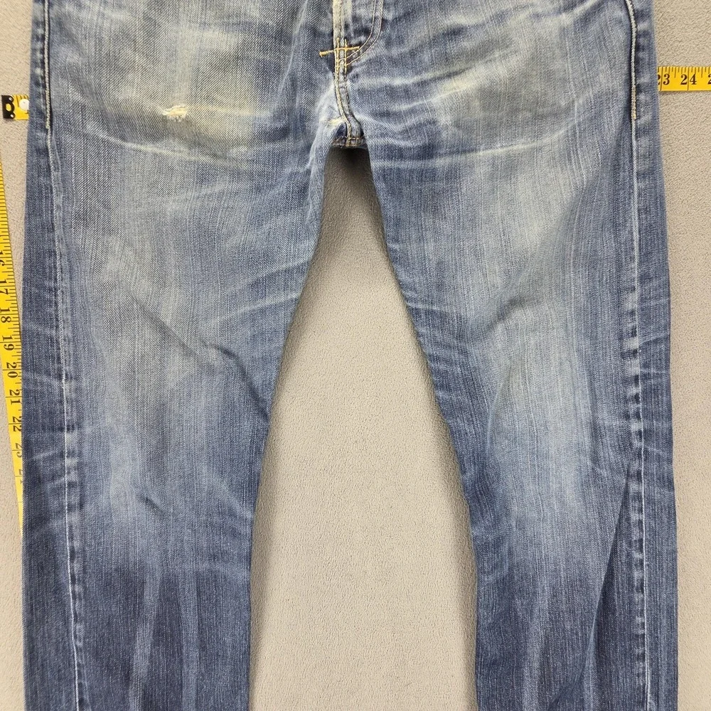 Vintage‎ Levis 504 Jeans Mens Blue Straight Engineered Altered Hem Fits 34x32